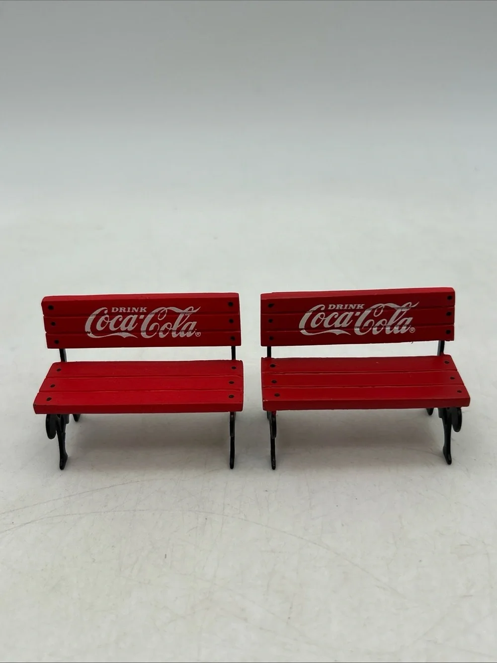 1993 Coca-Cola Town Square Accessories Vintage Park Bench 1-1/2x2” Snow Scene